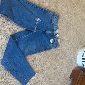 Zara Women's Straight Leg Jeans in Blue